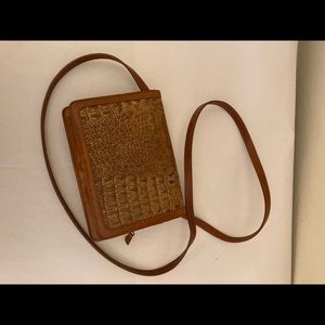 Brahmin dark tan leather crossbody